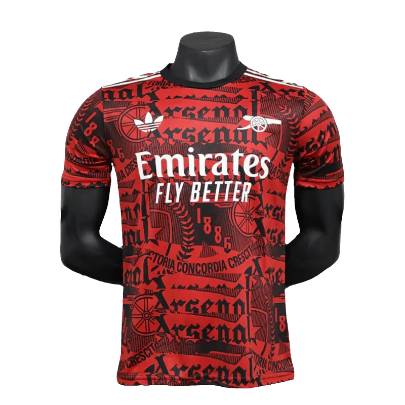 Camisa Arsenal 25/26 Treino - Vermelho Escuro - Versão Jogador
